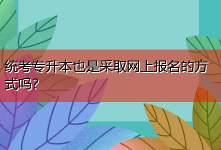 統(tǒng)考專(zhuān)升本也是采取網(wǎng)上報(bào)名的方式嗎？