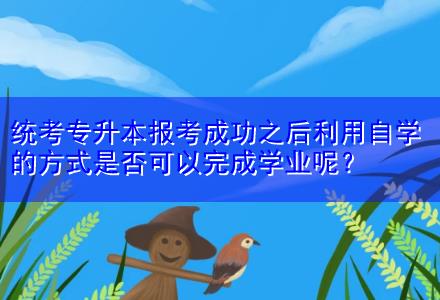 統(tǒng)考專升本報考成功之后利用自學的方式是否可以完成學業(yè)呢？