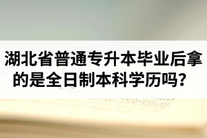 湖北省普通專(zhuān)升本畢業(yè)后拿的是全日制本科學(xué)歷嗎？