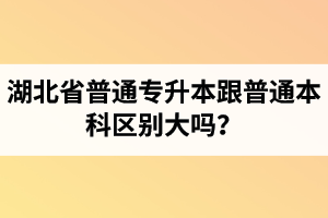 湖北省普通專升本跟普通本科區(qū)別大嗎？專升本專業(yè)課考什么內(nèi)容？