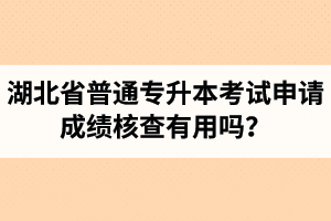 湖北省普通專升本考試申請成績核查有用嗎？申請步驟有哪些？