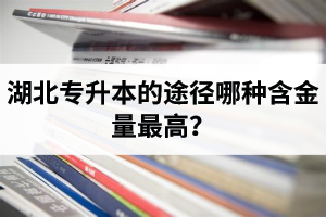 湖北專升本的途徑哪種含金量最高？