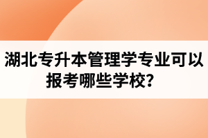 湖北專升本管理學(xué)專業(yè)可以報考哪些學(xué)校？屬于管理學(xué)的專業(yè)有哪些？