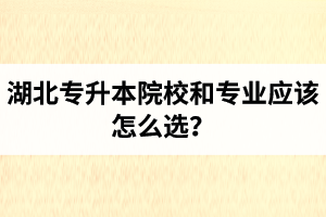 湖北專升本院校和專業(yè)應(yīng)該怎么選？公辦院校和民辦院校差別大嗎？