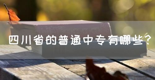 四川省的普通中專(zhuān)有哪些？(圖1)