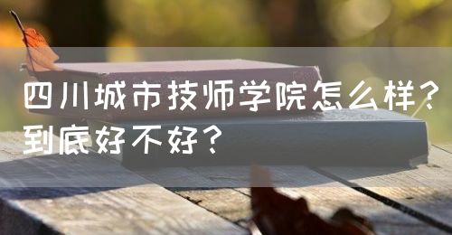 四川城市技師學院怎么樣？到底好不好？(圖1)