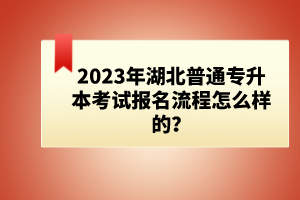 2023年湖北普通專升本考試報(bào)名流程怎么樣的？