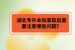 湖北專升本擬錄取后需要注意哪些問題？