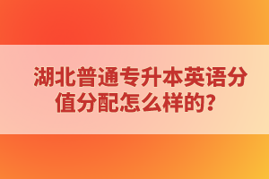 湖北普通專升本英語分值分配怎么樣的？