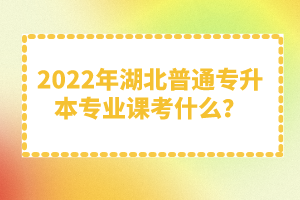 2022年湖北普通專升本專業(yè)課考什么？