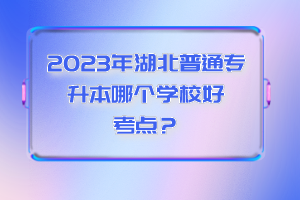 2023年湖北普通專升本哪個學(xué)校好考點？