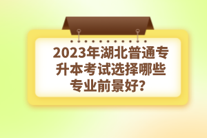 2023年湖北普通專升本考試選擇哪些專業(yè)前景好？