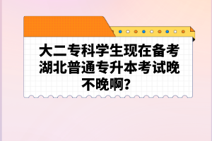 大二?？茖W(xué)生現(xiàn)在備考湖北普通專升本考試晚不晚??？