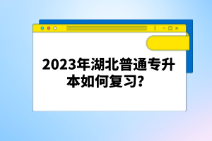 2023年湖北普通專升本如何復(fù)習(xí)？