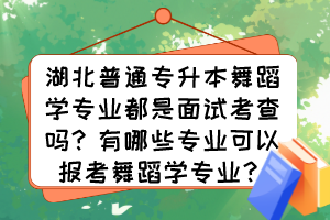 湖北普通專升本舞蹈學(xué)專業(yè)都是面試考查嗎？有哪些專業(yè)可以報(bào)考舞蹈學(xué)專業(yè)？