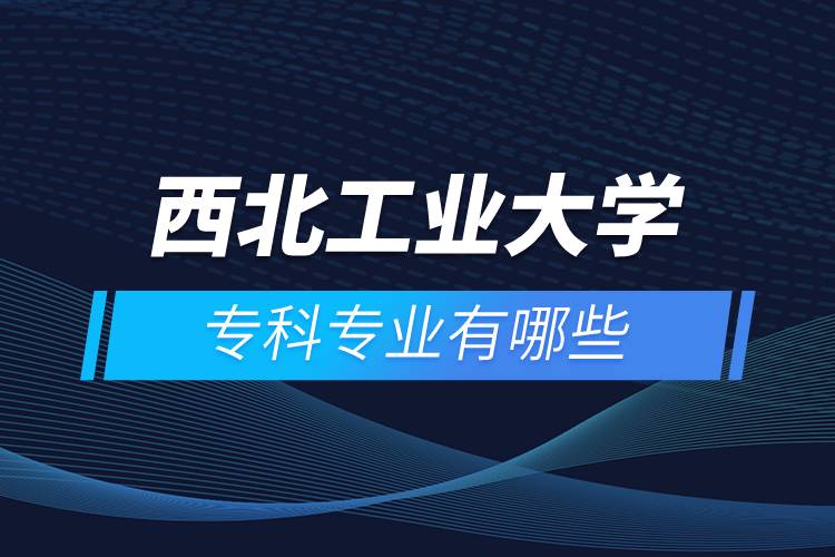 西北工業(yè)大學(xué)?？茖I(yè)有哪些
