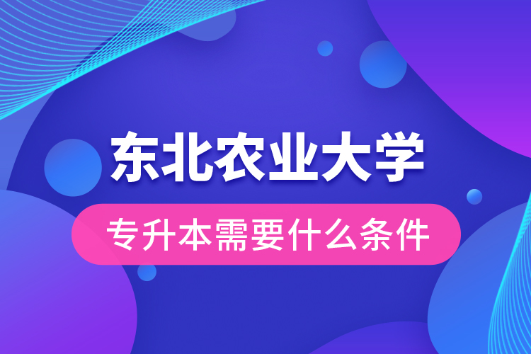 東北農(nóng)業(yè)大學(xué)專升本需要什么條件？