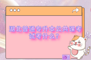湖北普通專升本公共課考試考什么？