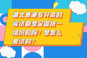 湖北普通專升本的考試都是全國(guó)統(tǒng)一組織的嗎？是怎么考試的？