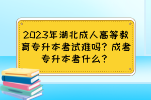 2023年湖北成人高等教育專升本考試難嗎？成考專升本考什么？