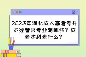 2023年湖北成人高考專升本經(jīng)管類專業(yè)有哪些？成考本科考什么？